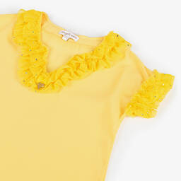 Angel's Face-Girls Yellow Chiffon Sequinned Kaftan | Childrensalon Outlet