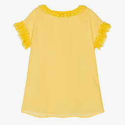 Angel's Face-Girls Yellow Chiffon Sequinned Kaftan | Childrensalon Outlet
