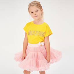 Angel's Face-تيشيرت قطن لون أصفر للبنات | Childrensalon Outlet