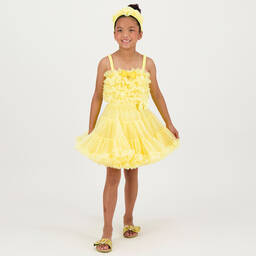 Angel's Face-Girls Yellow Jersey & Tulle Vest Top | Childrensalon Outlet