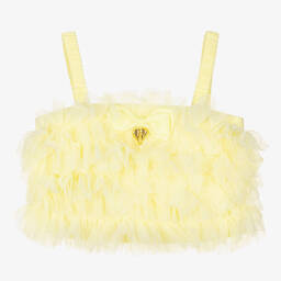 Angel's Face-Girls Yellow Jersey & Tulle Vest Top | Childrensalon Outlet