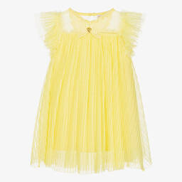 Angel's Face-Girls Yellow Pleated Tulle Dress | Childrensalon Outlet