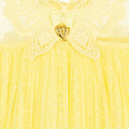 Angel's Face-Girls Yellow Pleated Tulle Dress | Childrensalon Outlet