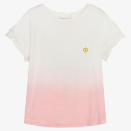 Angel's Face-Кремово-розовая футболка с эффектом дип-дай | Childrensalon Outlet