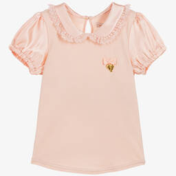 Angel's Face-Pink Cotton & Satin Top | Childrensalon Outlet