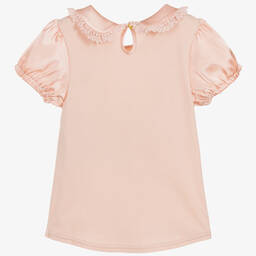 Angel's Face-Pink Cotton & Satin Top | Childrensalon Outlet