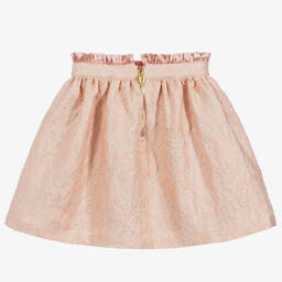 Angel's Face-Pink & Gold Jacquard Skirt | Childrensalon Outlet