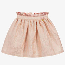 Angel's Face-Pink & Gold Jacquard Skirt | Childrensalon Outlet