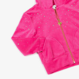 Angel's Face-Розовый велюровый блестящий худи на молнии для девочек | Childrensalon Outlet