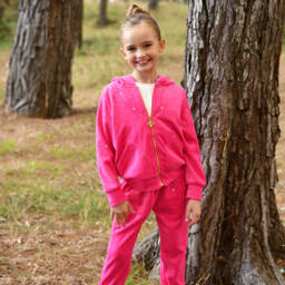 Angel's Face-Розовый велюровый блестящий худи на молнии для девочек | Childrensalon Outlet