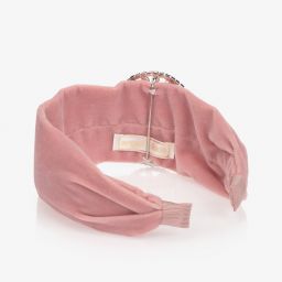 Angel's Face-Pink Velvet Brooch Hairband | Childrensalon Outlet