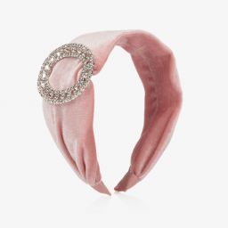 Angel's Face-Pink Velvet Brooch Hairband | Childrensalon Outlet