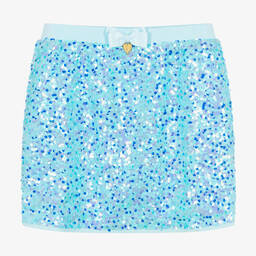 Angel's Face-Teen Girls Aqua Blue Sequin Skirt | Childrensalon Outlet