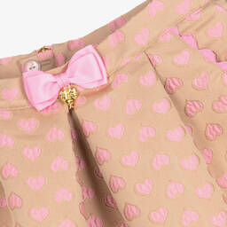Angel's Face-Teen Girls Beige & Pink Hearts Skirt | Childrensalon Outlet