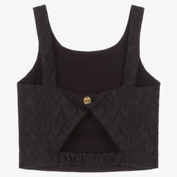 Angel's Face-Teen Girls Black Jacquard Heart Top | Childrensalon Outlet