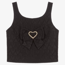 Angel's Face-Teen Girls Black Jacquard Heart Top | Childrensalon Outlet