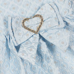 Angel's Face-Голубое платье из парчи с цветочным узором | Childrensalon Outlet