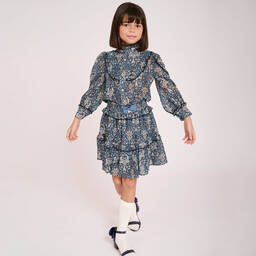 Angel's Face-Teen Girls Blue Floral Chiffon Skirt | Childrensalon Outlet
