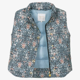 Angel's Face-Голубой утепленный жилет в цветочек | Childrensalon Outlet