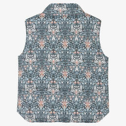 Angel's Face-Голубой утепленный жилет в цветочек | Childrensalon Outlet