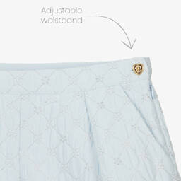 Angel's Face-Teen Girls Blue Jacquard Flower Shorts | Childrensalon Outlet