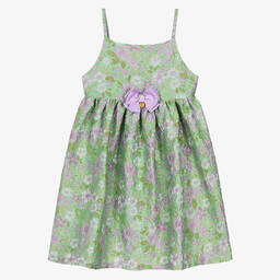 Angel's Face-Teen Girls Green & Purple Jacquard Dress | Childrensalon Outlet