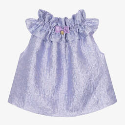 Angel's Face-Teen Girls Lilac Jacquard Ruffle Blouse | Childrensalon Outlet