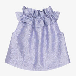 Angel's Face-Teen Girls Lilac Jacquard Ruffle Blouse | Childrensalon Outlet