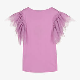 Angel's Face-Teen Girls Lilac Purple Tulle Sleeve Top | Childrensalon Outlet