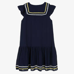 Angel's Face-Синее платье из крепа в матросском стиле | Childrensalon Outlet