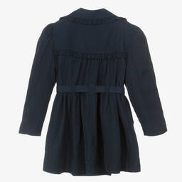 Angel's Face-Teen Girls Navy Blue Ruffle Trench Coat | Childrensalon Outlet