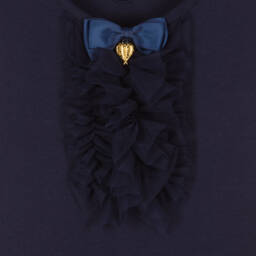 Angel's Face-Синее хлопковое платье с рюшами из тюля | Childrensalon Outlet