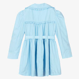 Angel's Face-Teen Girls Pale Blue Ruffle Trench Coat | Childrensalon Outlet