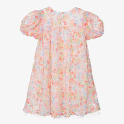 Angel's Face-فستان بأكمام منفوخة تول لون زهري | Childrensalon Outlet