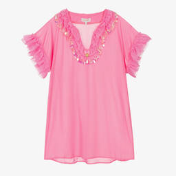 Angel's Face-Teen Girls Pink Chiffon Sequined Kaftan | Childrensalon Outlet
