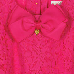 Angel's Face-فستان تينز بناتي قطن دانتيل لون زهري فيوشيا | Childrensalon Outlet