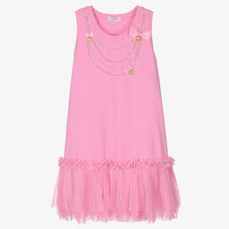 Angel's Face-Teen Girls Pink Cotton Necklace Dress | Childrensalon Outlet