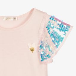 Angel's Face-Розовая футболка с пайетками для девочек-подростков | Childrensalon Outlet