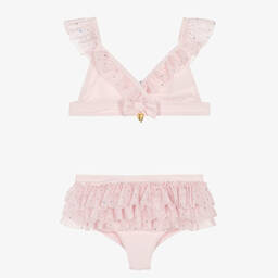 Angel's Face-Teen Girls Pink Sparkly Tulle Bikini (UPF 50+) | Childrensalon Outlet