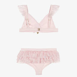Angel's Face-Teen Girls Pink Sparkly Tulle Bikini (UPF 50+) | Childrensalon Outlet