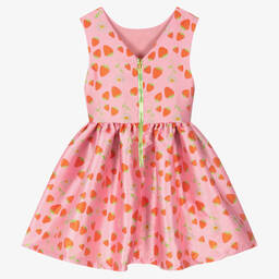 Angel's Face-فستان تينز بناتي جاكارد لون زهري بطبعة ورود | Childrensalon Outlet