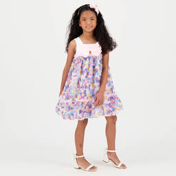 Angel's Face-فستان جيرسي وتول لون أرجواني للمراهقات | Childrensalon Outlet