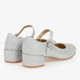 Angel's Face-Teen Girls Silver Diamanté Heeled Bar Shoes | Childrensalon Outlet