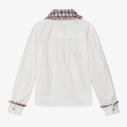 Angel's Face-Teen Girls White & Check Collar Blouse | Childrensalon Outlet