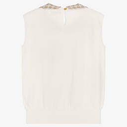 Angel's Face-Бело-золотистая безрукавка | Childrensalon Outlet