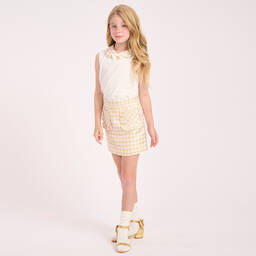 Angel's Face-Бело-золотистая безрукавка | Childrensalon Outlet