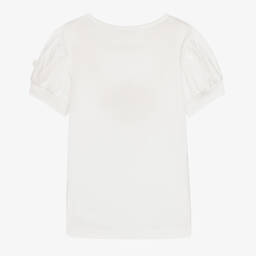 Angel's Face-Белая футболка с сердцем из тюля | Childrensalon Outlet