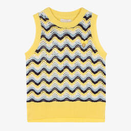 Angel's Face-Teen Girls Yellow & Blue Knitted Sweater Vest | Childrensalon Outlet