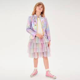 Angel's Face-Розовая многоярусная юбка с радужным эффектом для подростков | Childrensalon Outlet