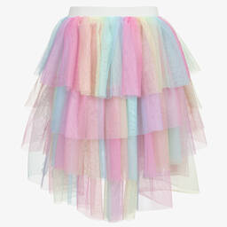 Angel's Face-Розовая многоярусная юбка с радужным эффектом для подростков | Childrensalon Outlet